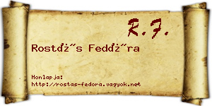 Rostás Fedóra névjegykártya